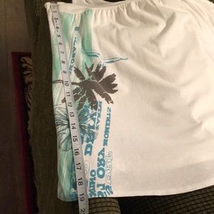White tank top with palm tree and flower